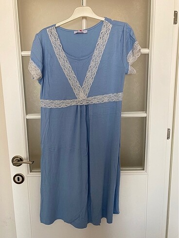 dantelli hamile geceleğı mavi m/l - Görsel 5