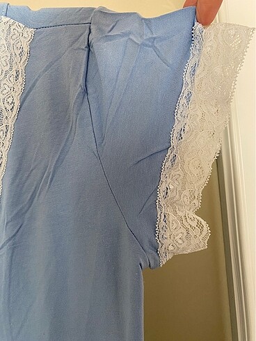 dantelli hamile geceleğı mavi m/l - Görsel 7