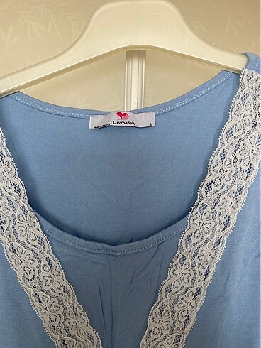 dantelli hamile geceleğı mavi m/l - Görsel 9
