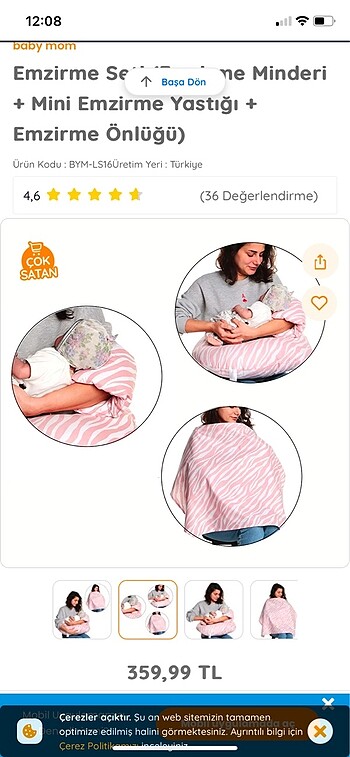  Beden ten rengi Renk Emzirme Seti (Emzirme Minderi + Mini Emzirme Yastığı + Emzirme Ö