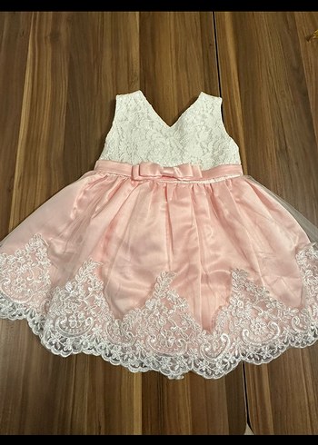 Pembe Dantelli Kız Çocuk Elbisesi ve ayyakabi