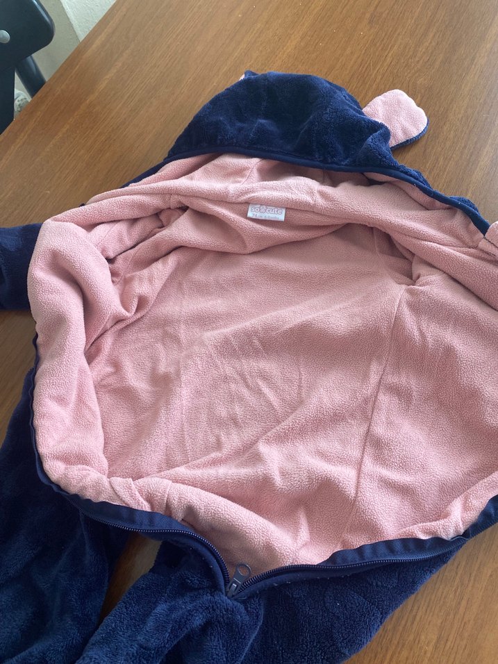 Koyu Mavi Bebek Peluş Tulumu - Görsel 5