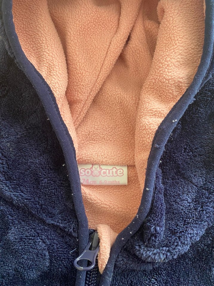 Koyu Mavi Bebek Peluş Tulumu - Görsel 2