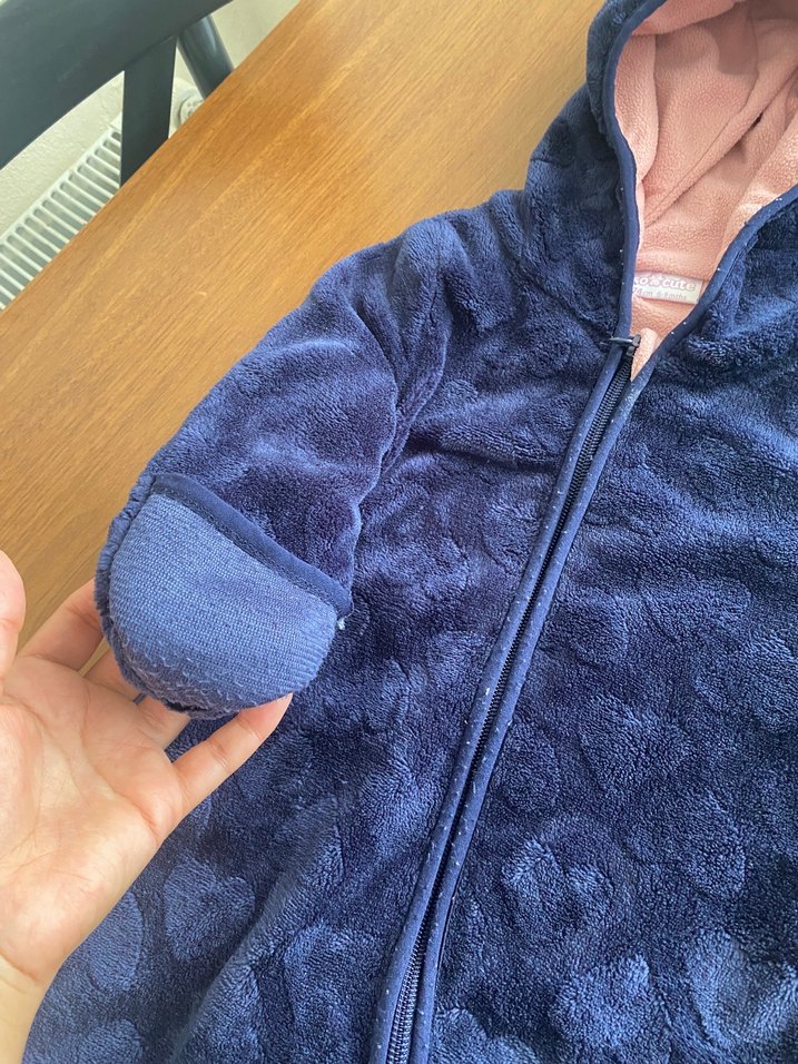 Koyu Mavi Bebek Peluş Tulumu - Görsel 4