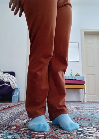 Kadın Parlak kremit rengiSalaş Kumaş Pantolon