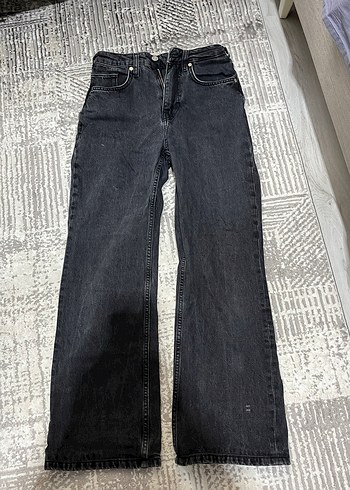 Siyah Bol Paça Yüksek Bel Jean