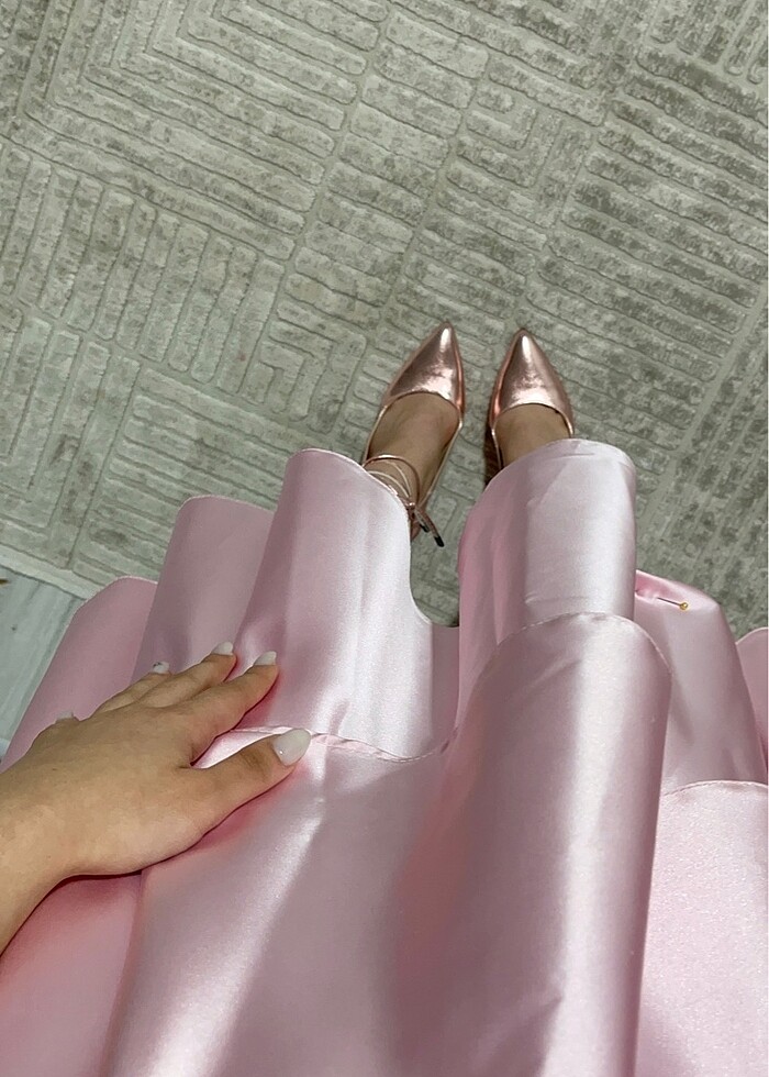 PUDRA/PEMBE ABİYE (Saten) - Görsel 5