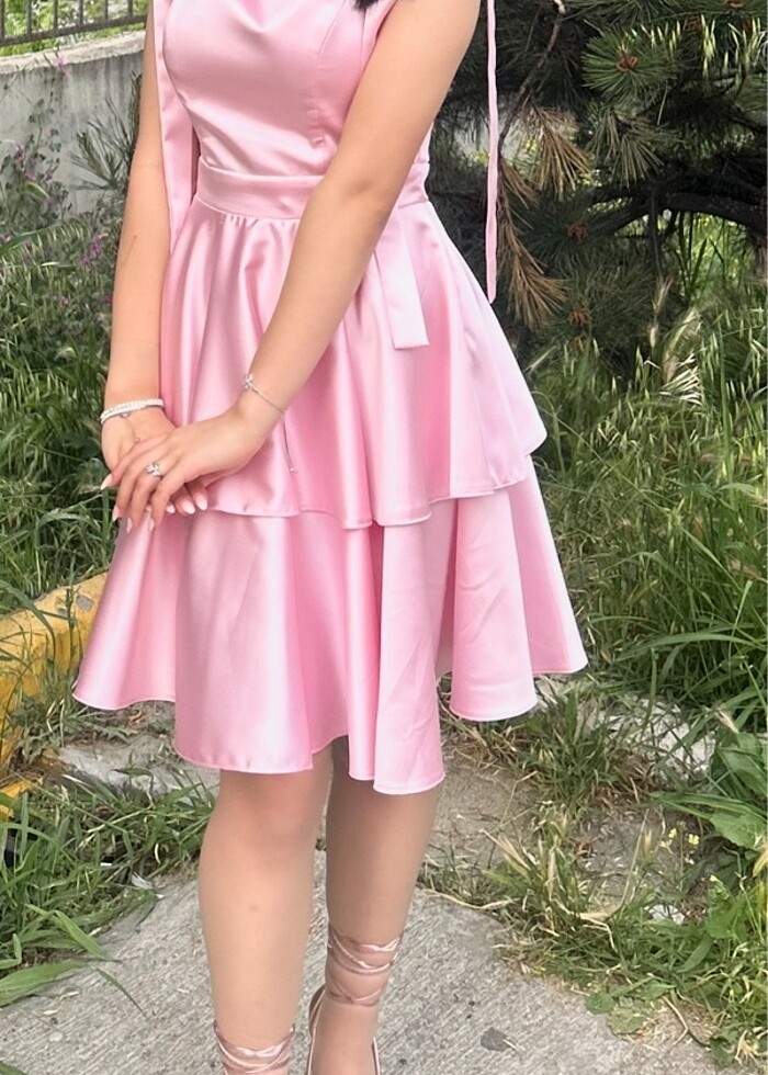 PUDRA/PEMBE ABİYE (Saten) - Görsel 2