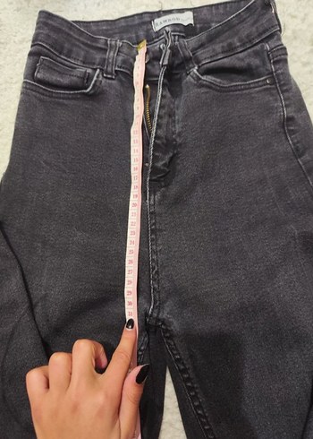 Siyah/Koyu Gri Yüksek Bel Pantalon - Görsel 2