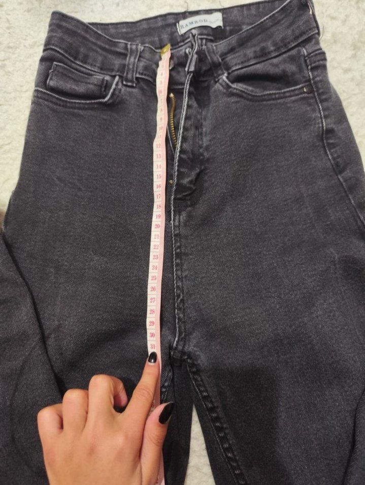 Siyah/Koyu Gri Yüksek Bel Pantalon - Görsel 2