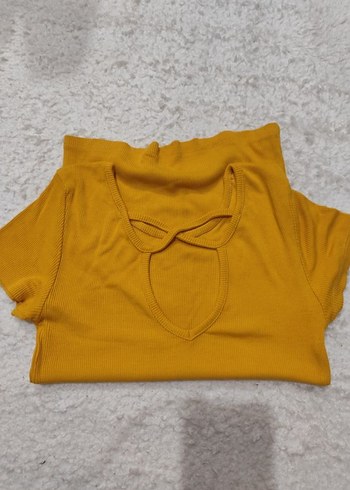 Sırt Dekolteli Hardal Sarısı Üst - Görsel 4