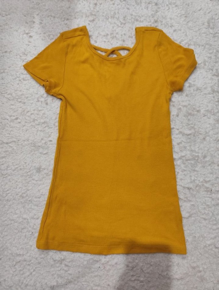 Sırt Dekolteli Hardal Sarısı Üst - Görsel 2