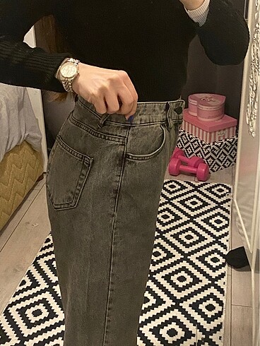 Gri mom jean