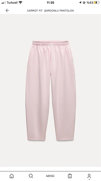 Carrot fit şardonlu pantolon zara