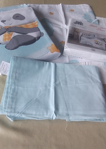 Pamuklu Gri Baskılı Bebek Nevresim Takımı - Görsel 3