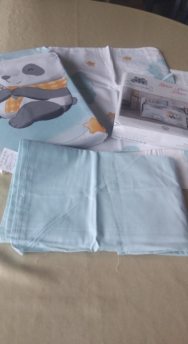 Pamuklu Gri Baskılı Bebek Nevresim Takımı - Görsel 3