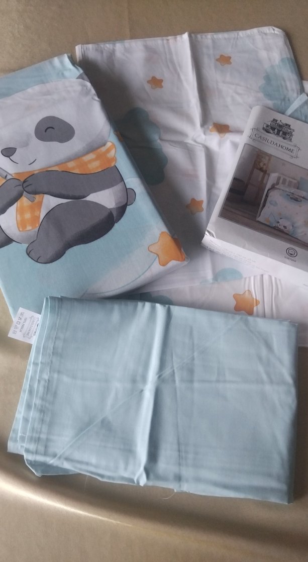 Pamuklu Gri Baskılı Bebek Nevresim Takımı - Görsel 2