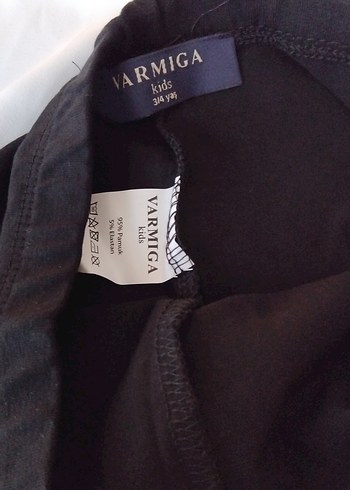 Kız Çocuk Baskılı Siyah Tayt - Görsel 3