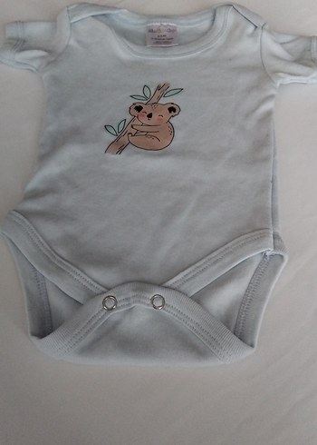 Mavi Baskılı Kısa Kollu Bebek Body - Görsel 2