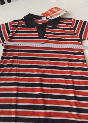 Kırmızı Çizgili Kısa Kollu Günlük Elbise - Görsel 4