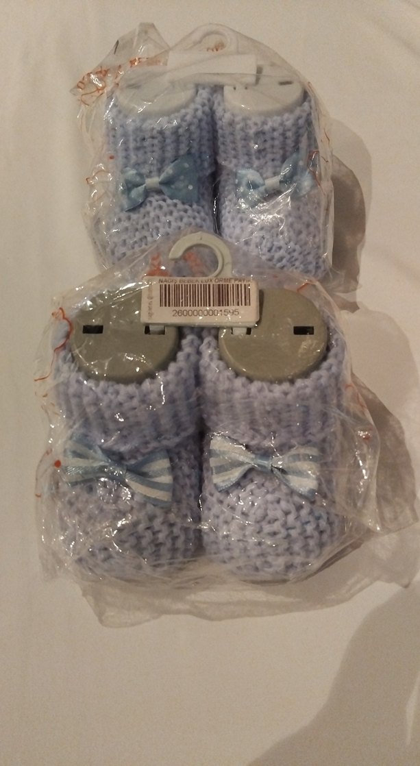 Çocuk Mavi Örgü Ev Ayakkabısı - Görsel 2