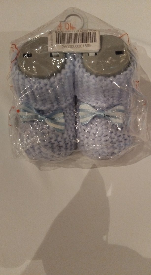 Bebek Mavi Örgü Ev Ayakkabısı - Görsel 2