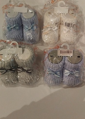 Nakışlı Örgü Erkek Bebek Patik 1 Adet - Görsel 2