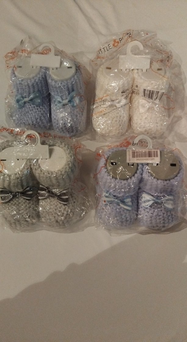 Nakışlı Örgü Erkek Bebek Patik 1 Adet - Görsel 2