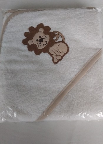 Beyaz Bebek Kundak banyo havlusu 75X75 - Görsel 2