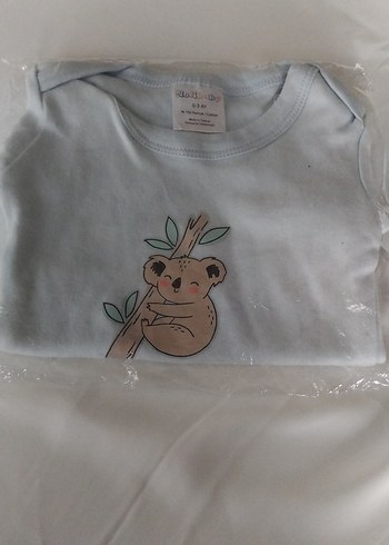 Mavi Kısa Kollu Pamuk Bebek Body 0-3 Ay - Görsel 2