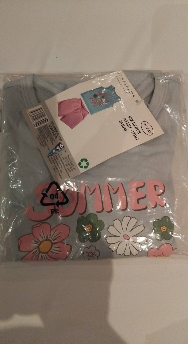 9-12 Ay Kız Bebek Atlet Şort Takım - Görsel 3