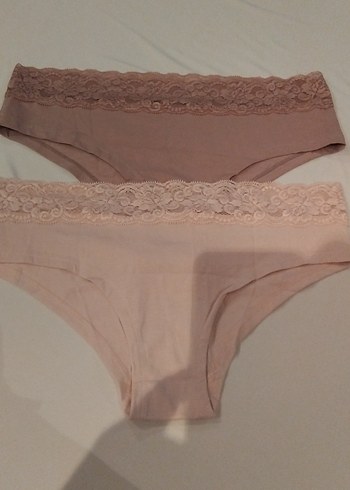 L Beden  2'Lİ Dantel Detaylı Kadın Hipster Külot - Görsel 2