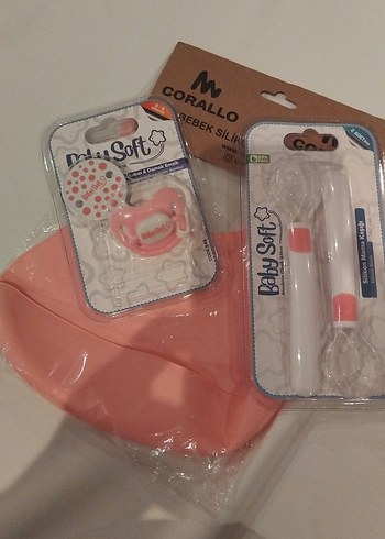 Silikon Bebek Önlük Askılı Emzik Kaşık - Görsel 3