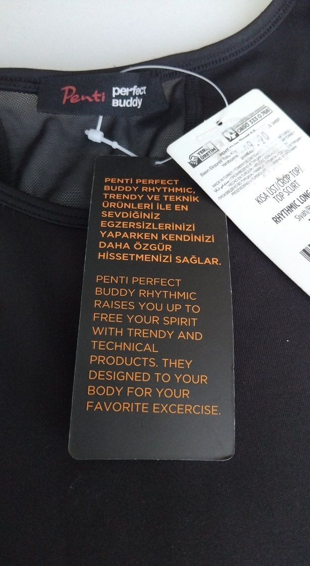 Penti Siyah Kısa Kesim Spor Crop Top - Görsel 4