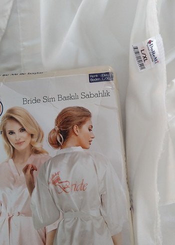 Baskılı Beyaz Mini Kadın Sabahlık - Görsel 5