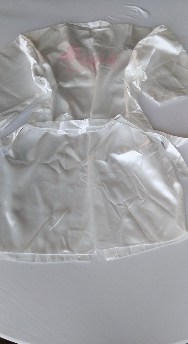 Baskılı Beyaz Mini Kadın Sabahlık - Görsel 2