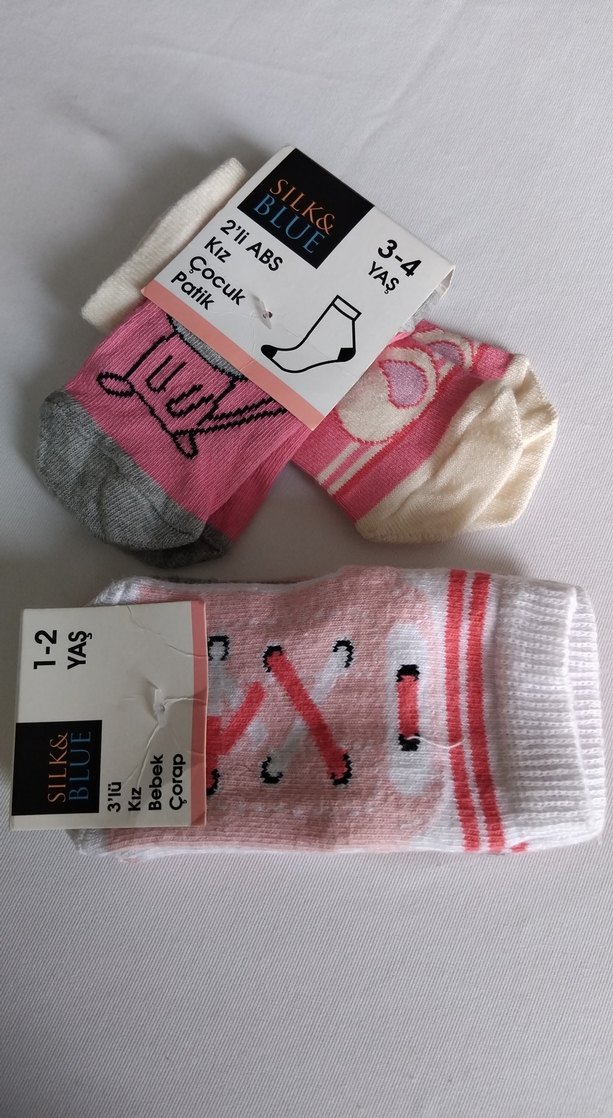Kız Çocuk Pamuklu ABS 2li ve 3'lü Çorap Seti - Görsel 2
