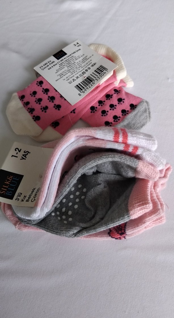 Kız Çocuk Pamuklu ABS 2li ve 3'lü Çorap Seti - Görsel 3