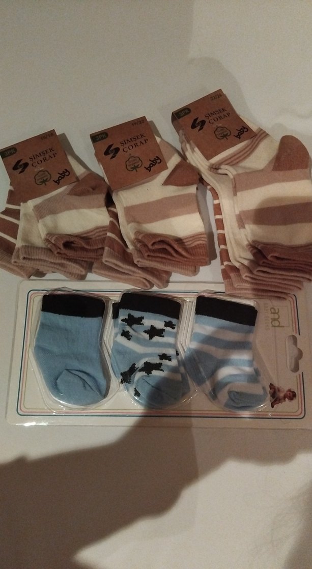 Hediyelik Bebe Kahverengi Organik Çorap Seti - Görsel 2