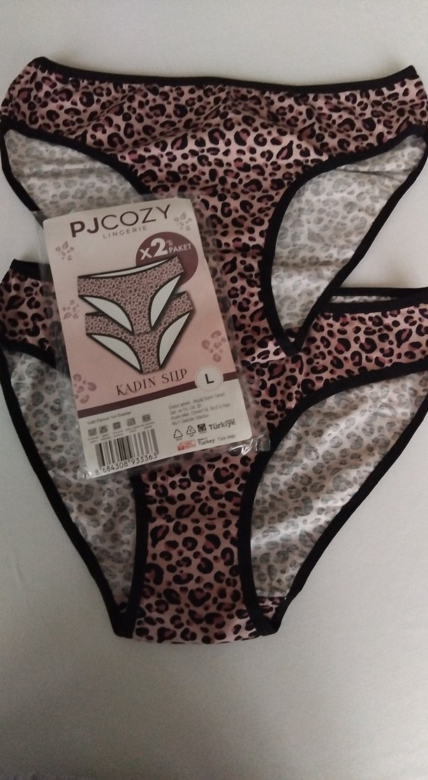 2'Lİ. Siyah Pembe Leopar Desenli Kadın Slip Külot - Görsel 5