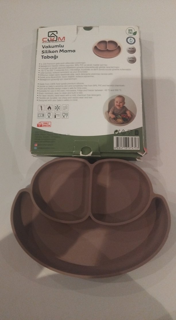 Kahverengi Vakumlu Silikon Mama Tabağı - Görsel 3