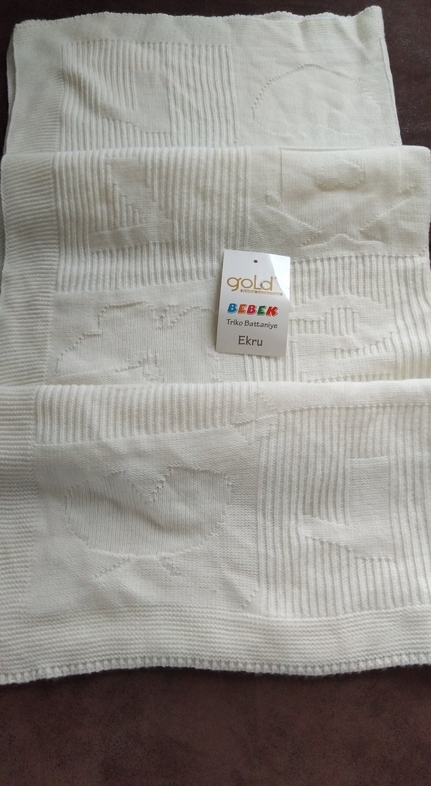 Ekru Bebek Örgü Battaniye - Görsel 4