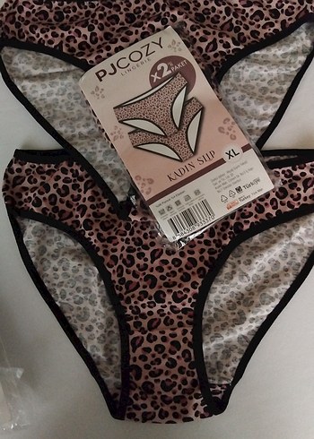 XL KADIN Leopar Desenli Mini Külot 2'li - Görsel 2