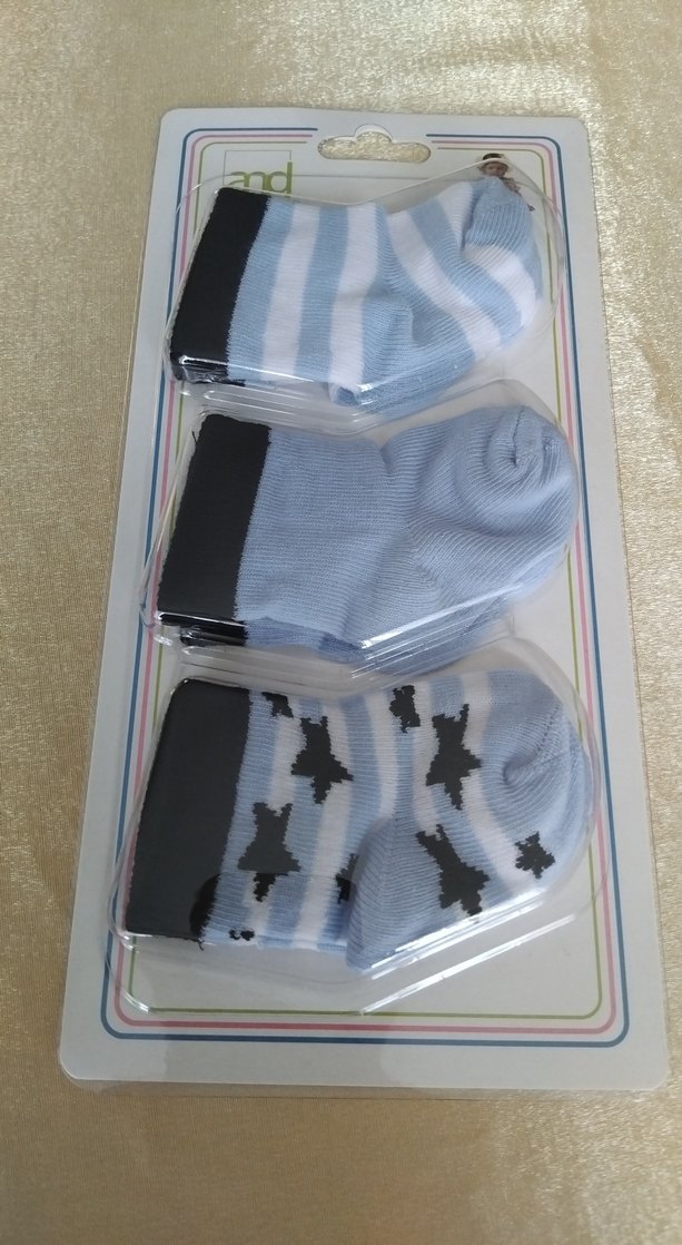 Erkek Bebek 3'lü Mavi Çorap Seti - Görsel 2