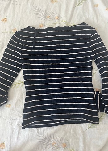 Stradivarius Kadın Siyah Çizgili Uzun Kollu Bluz