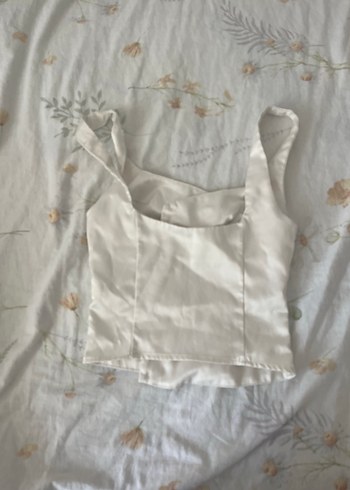 Pull and Bear Beyaz Düğmeli Kadın Büstiyer Midi Boy