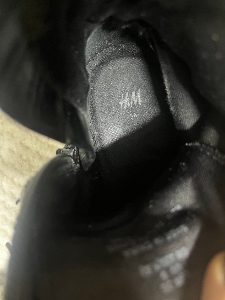 Siyah Deri Platform Topuklu Kadın Bot - Görsel 2