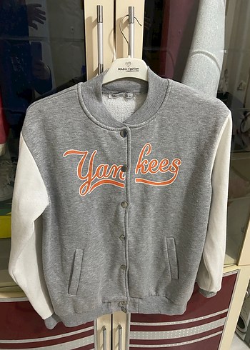 Gri Düğmeli Uzun Kollu Kadın Ceket - Görsel 3