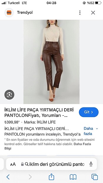 m Beden Suni deri pantolon