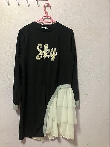 Tüllü incili şık sweatshirt 40 beden
